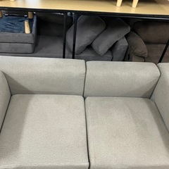 ロ2409-342 無印良品 ３人掛けソファ グレー シミ汚れあり ２つに分かれます 中古の画像