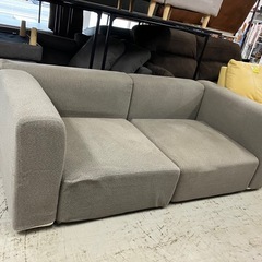 ロ2409-342 無印良品 ３人掛けソファ グレー シミ汚れあ...