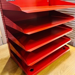 【武蔵小山店】 ビスレー　BISLEY スチール製　レターラック　ラック　レッド　赤　5段　スチール　書類　ケース　書類ケース　ドキュメントケース　ドキュメント　ケース　検　ビズレー　廃番品　廃盤品　希少　レア　の画像