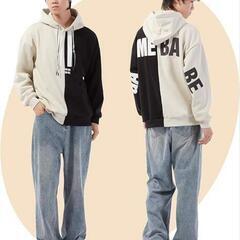 パーカー 裏起毛 厚手 冬服 バイカラー 防寒着 男女兼用 長袖

の画像