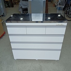 八4740【中古品】キッチンカウンター ステンレス天板 キャスター付き 八4740【中古品】キッチンカウンター ステンレス天板 キャスター付き
