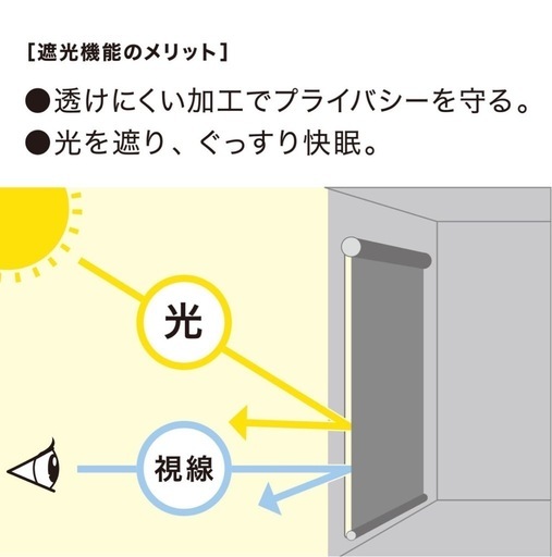美品】遮光 消臭ロールスクリーン アイボリー 165cm×220cm