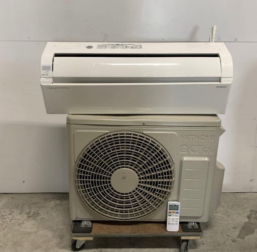 HITACHI 日立 RAS-D28LBK(W) ルームエアコン 白くまくん 100V仕様 2021年製 リモコン付き