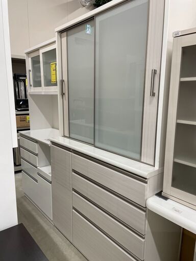 ホワイト木製食器棚 ガラス扉付き　ニトリ 食器棚 (ミランダ2 80 WW) | ニトリネット【公式】 家具・インテリア通販