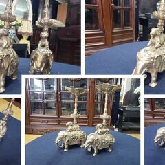 i34　象　燭台 2個セットの画像