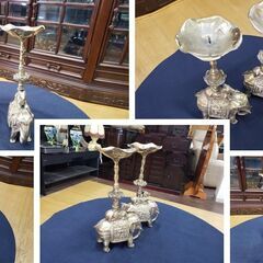 i34　象　燭台 2個セットの画像