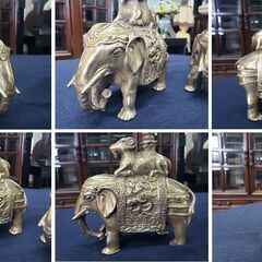 i34　象　燭台 2個セットの画像