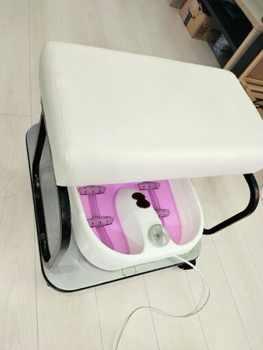 【定価￥19,800】ホワイト白★フットカート★ネイルサロン（フットネイル用品）キャスター付き★フットバス置き台として★エステ、フットケアサロンでも