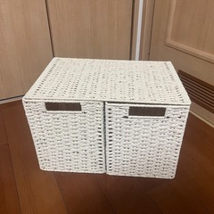 ニトリ　手編み風ペーパーバスケット