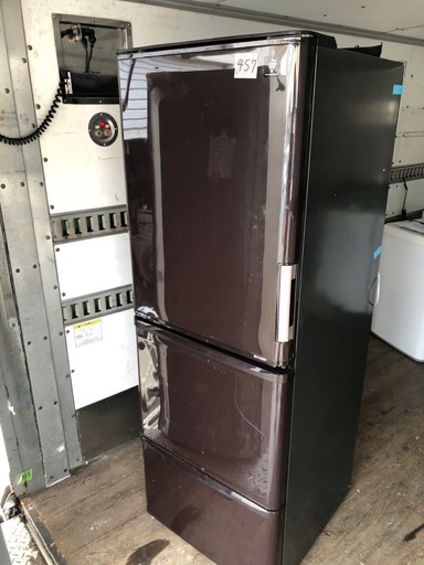北九州市内配送無料　保証付き シャープ SHARP プラズマクラスター冷蔵庫（350L・どっちもドア） 3ドア ブラウン系/ダークブラウン SJ-PW35B-T