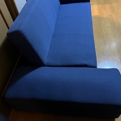 3人掛け？　ソファーベット　青　ブルー　の画像
