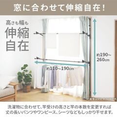 物干し 屋内 室内物干し 窓枠  2段タイプ