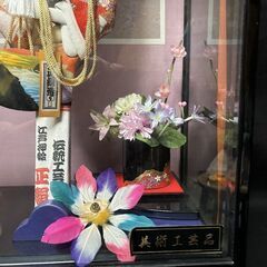 伝統工芸 江戸押絵羽子板飾 正絹 「優」盛光作◆歌舞伎名舞踊汐汲◆ガラスケース付 高さ71cm◆取りに来て頂ける方♪の画像