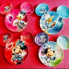 ディズニーランド　15周年　ミッキー型　メラミンプレート　4枚組