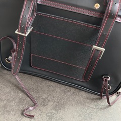 美品DEGNER ナイロン ブラック・レッドサドルバッグ 33x42x16cmの画像