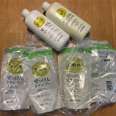 ミヨシ 無添加せっけんシャンプー せっけん専用リンス　本体，詰め...