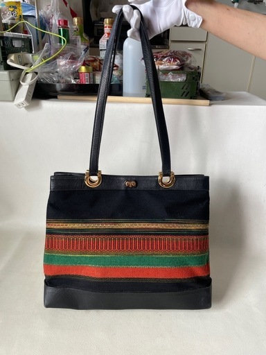 優佳良織 ユーカラ織 ショルダートートバッグ 古代1 柄 北海道手織つむぎ 優佳良織工芸館 大型バッグ ショルダーバッグ 中古品