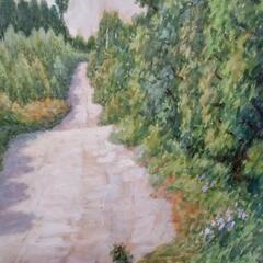水彩画風景画　サイズ約74cm×58cmの画像