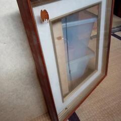 木製額　裏板なしガラス付き　サイズ約51.5cm×60.5cmの画像