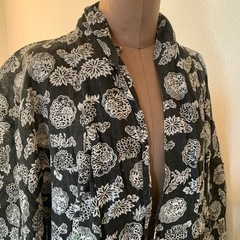 古布 藍染め　藍染　浴衣　着物　リメイク　生地　アンティーク　ヴィンテージ 蔵出し 初出品 はぎれ ハギレ 洋服 の画像