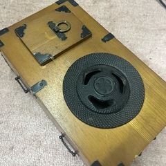昭和レトロ 木製煙草入れ 灰皿 タバコ盆 鉄製灰皿 アンティーク 小物入れ の画像