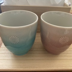 九谷焼　ペア　湯呑みの画像