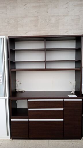 ★ジモティ割あり★ 松田家具 レンジボード ブラウン H205×D48.5×W140.8 クリーニング済み TJ8571