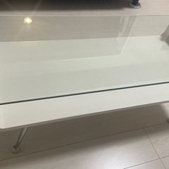 収納付き ガラステーブル（ローテーブル）
