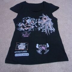 日本製 Lサイズ 黒系 Tシャツ トップス プリント製品 レディ...