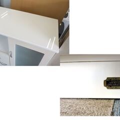 ミドルレンジボード 幅75cm 高さ107㎝ スイートデコレーション キッチン収納 ホワイト系 食器棚 キッチンカウンター 札幌 北20条店の画像