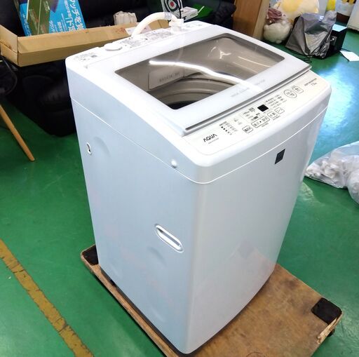 伊勢崎店【現状品】gi9-48 洗濯機 AQUA AQW-GV7E7(KW) 7kg 2019年製 通電確認済