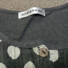 createur クレアトール グレー レディース 半袖Tシャツ 水玉 （韓国製）お譲りします。の画像