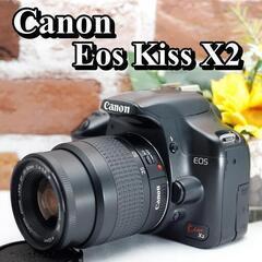 【全国送料無料】Canon EOS Kiss X2✨ 届いたらすぐに使えます✨ ダブルレンズ希望も相談ください♪　運転が不慣れな為、お近くまで来ていただけますと助かります✨ ズームレンズキット 一眼レフ キヤノン キャノン