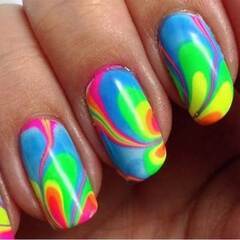 🟣ウオーターマーブルNAILアートの画像