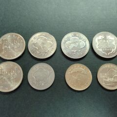 ●500円記念硬貨まとめて●内閣制度100年、青函トンネル開通、瀬戸大橋開通、沖縄復帰20年、関西国際空港開港、南極地域観測50年、日伯交流年・移住100年の画像