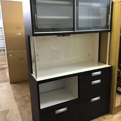 【FU959】★システムキッチンボード   ブラウン  茶 大容量 大家族 ファミリータイプ キッチン家具 家具 クリーニング済 堺市 深井 【ジャングルジャングル深井店】