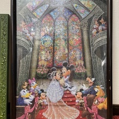 ジブリ 魔女の宅急便 ディズニー ミッキーマウス 結婚式 パズル額装　2点セットの画像