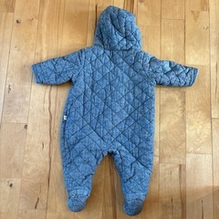 babyGap デニムキルティング フード付きロンパースの画像