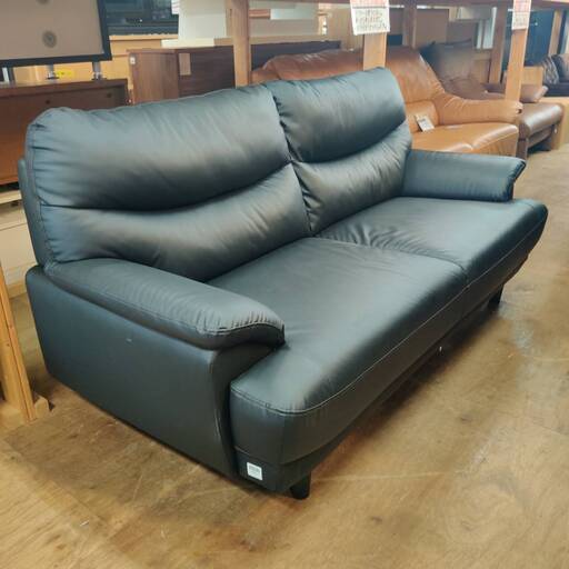 【愛品倶楽部柏店】NITORI (ニトリ) ワイド2P合皮ソファ CATS3 BK Nシールド