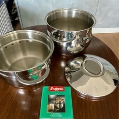 イタリア製ステンレススチームクッカー蒸し器ですの画像