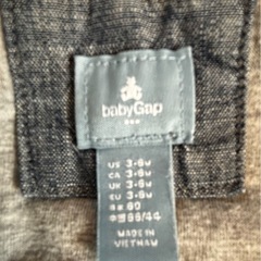 babyGap デニムキルティング フード付きロンパースの画像