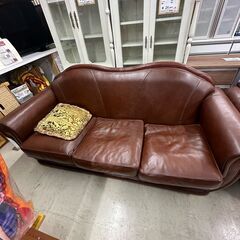 【一旦受付終了】バラ売り可能♪ イタリアの高級家具 BASTEX 茶色 ソファー ケイラック朝霞田島店 GM165の画像