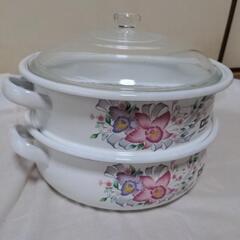 ホーロー蒸し器　新品の画像