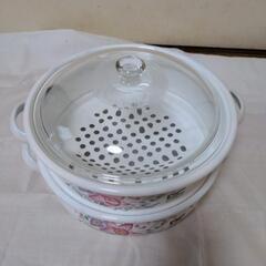 ホーロー蒸し器　新品の画像