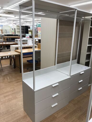 ★ジモティ割あり★ IKEA チェストラック ホワイト H181×W80×D42 クリーニング済み KJ6186