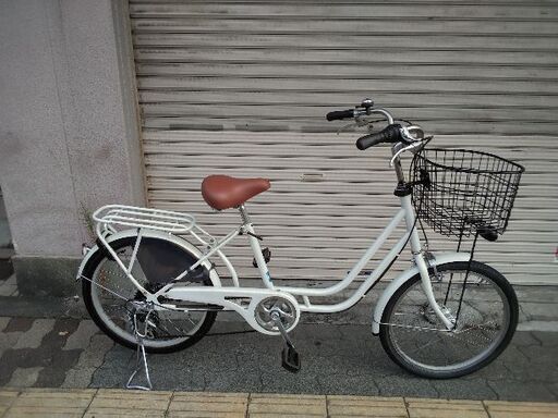 22吋 小径ファミリーサイクル 外装6段/LEDオート/クリーム
