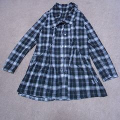 チェック柄 薄手 ロングシャツ M-L レディース お譲りします。