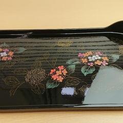 【理由有中古品】【長期保管品】合成漆器コーヒートレィ カシュー塗装 花柄の画像