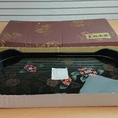 【理由有中古品】【長期保管品】合成漆器コーヒートレィ カシュー塗装 花柄の画像