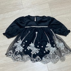 ベビー　赤ちゃん　ドレス　ワンピース　長袖　女の子　刺繍　レース　美品